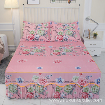 100% polyester microfiber printed bedskirt sets